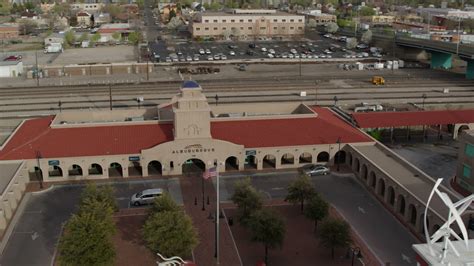 57k Stock Footage Aerial Video Of Orbiting The Albuquerque Train