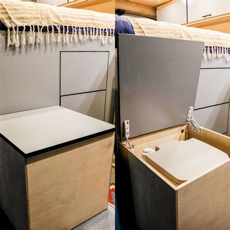 Cassette Toilet Storage In A Transit Camper Van Camper Van Conversion