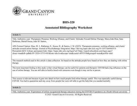 Annotated Bibliography Worksheet Topic 3 Bhs Annotated Bibliography