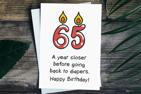 65th Birthday Card Funny 65th Birthday Ts For Women Men Etsy