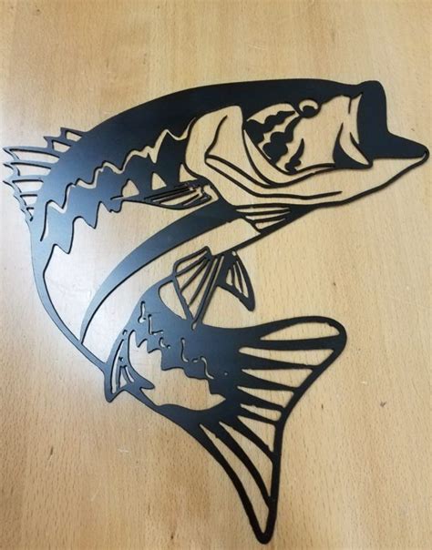 Bass Metal Wall Art Plasma Cut Decor Fish Fishing T Idea Fish