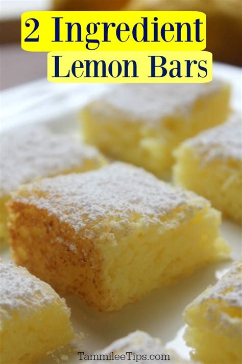 Super Easy 2 Ingredient Lemon Bars Recipe No Eggs Made With Cake Mix