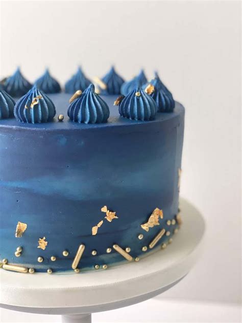 Blue And Stormy Buttercream Cake