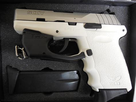 SCCY CPX MM WHITE STAINLESS STEEL COMPACT BARREL TWO RD MAGAZINES