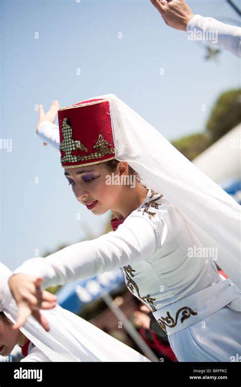 Turkish Women Wearing Traditional Clothes Performing Anatolian Dances