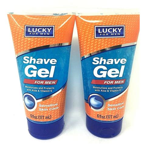 Lucky For Men Shave Gel Sensitive Skin Care With Aloe And Vitamin E 6 Oz