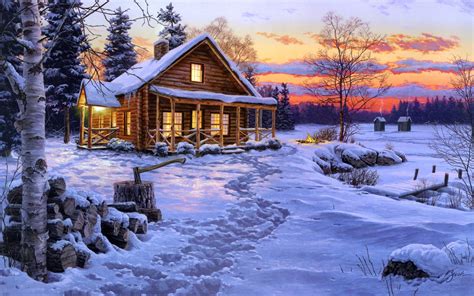 Oil Paintings Winter Snow Oil Paintings Online Shop
