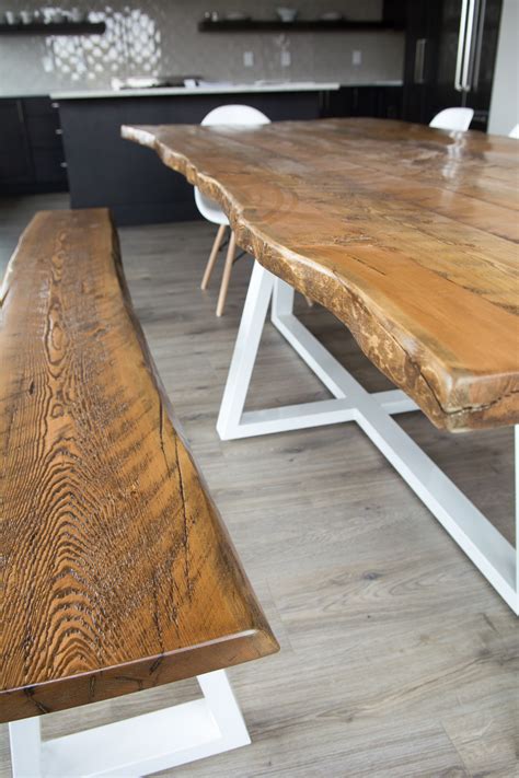 Spend this time at home to refresh your home decor style! Modern Live Edge Dining Table With Metal Legs | Four ...