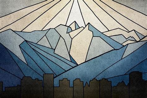 Geometric Mountain Art Print Anna Polanski
