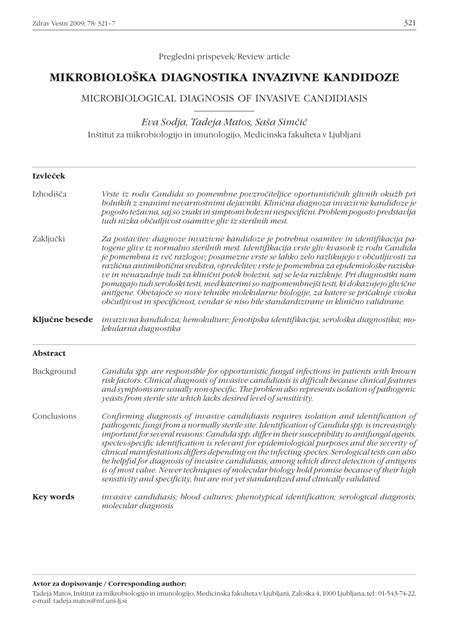 Pdf Microbiological Diagnosis Of Invasive Candidiasis