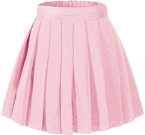 Beautifulfashionlife Womens Plus Size Pleated Mini Skirt Elastic