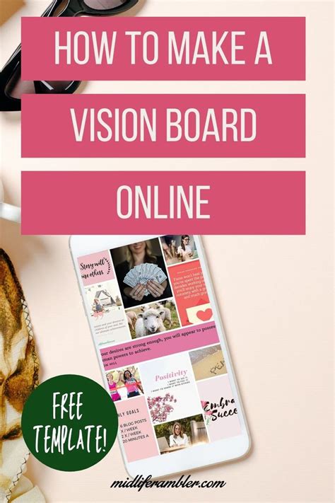 Digital Vision Board Template Free Printable Templates