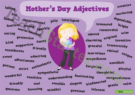 Check spelling or type a new query. Mother's Day Adjectives Poster | Adjectives, Teaching ...