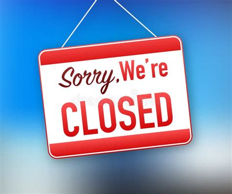 Sorry We Re Closed Hanging Sign On White Background Sign For Door