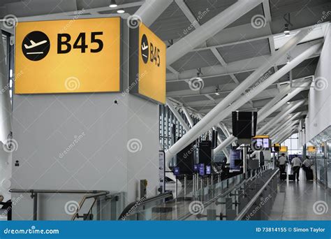 Departure Gate At Heathrow Airport Editorial Image Image Of Bags
