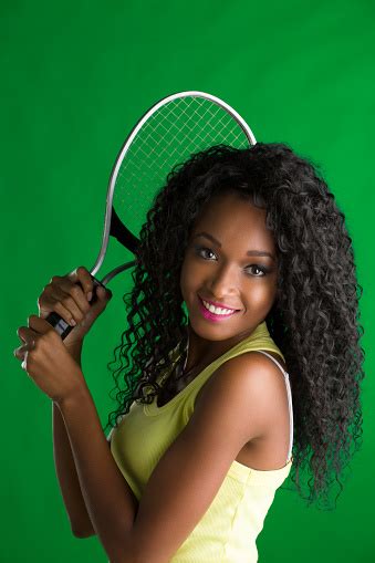Young African American Female Tennis Player Stock Photo Download
