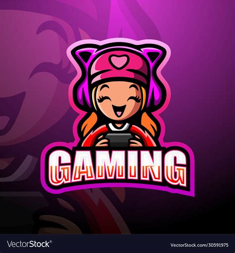 Gamer Girl Mascot Esport Logo Design Royalty Free Vector My Xxx Hot Girl