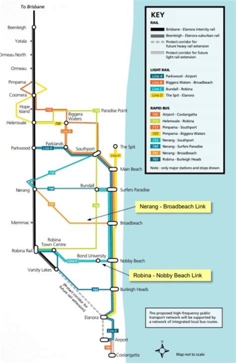 gold coast city council rapid bus transit system maps of favoured east west links gold coast