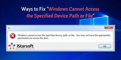 Fix Windows Cannot Access The Specified Device Path Or File