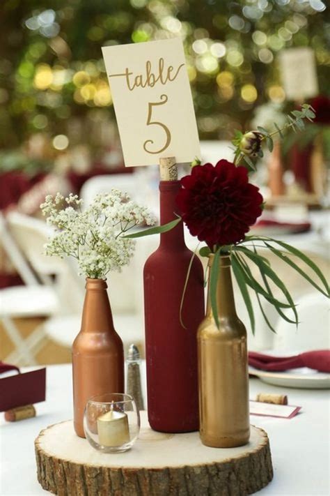 burgundy wedding centerpieces roses rings part