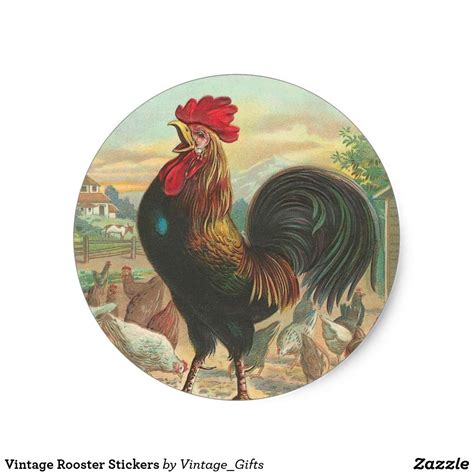 Vintage Rooster Stickers American Wallpaper Rooster