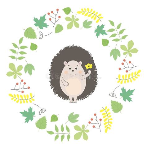 Hedgehog Holding Flower Stock Illustrations 60 Hedgehog Holding