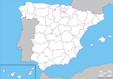Mapa De España Provincias En Blanco Mapa De España Mapas Provincias