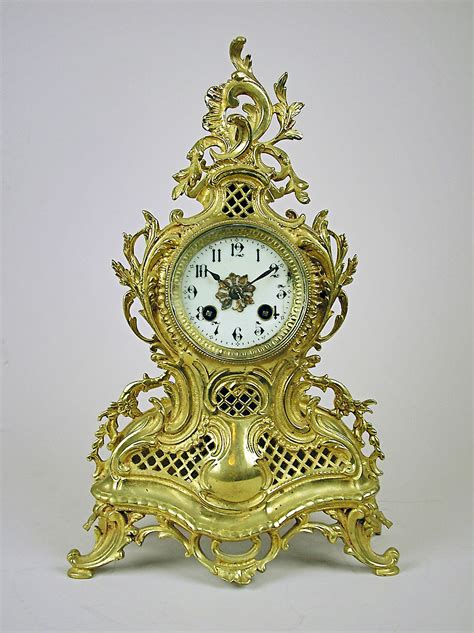 Antique Brass Rococo Mantel Clock For Sale Perth Australia