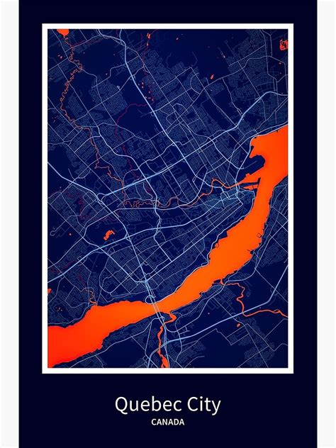 Quebec City Map Print Quebec City Map Poster Quebec City Map Wall Art Quebec City City Map