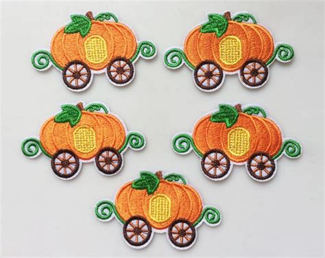 77x48cm 10pcs Pumpkin Carriage Iron On Sew On Embroidered Etsy