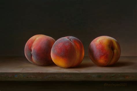 Peaches 2020 Oil Painting By Albert Kechyan Artfinder
