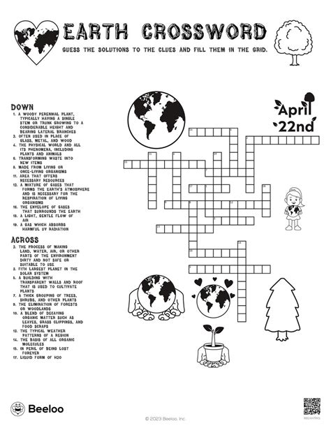 Earth Day Themed Crossword Puzzles • Beeloo Printable Crafts And