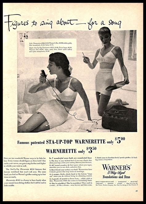 1949 Warner S Warnerette Underwear Lingerie Vintage Print Ad Bras Girdles Bandw Ebay