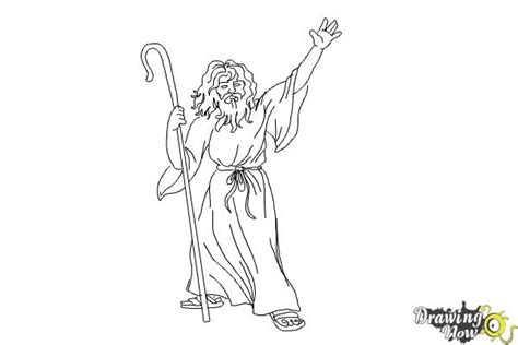 Moses Drawing Moses Draw Drawingnow Step Coloring Dekorisori