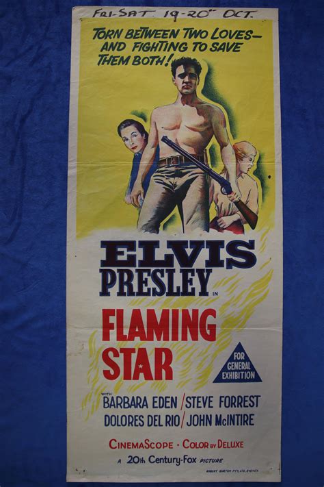 Lot Flaming Star 20th Century Fox 1960 Starring Elvis Presley Day