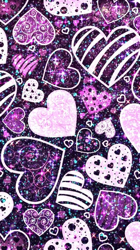 Glittery Purple Heartsmade By Me Hearts Love Sparkles Glitter