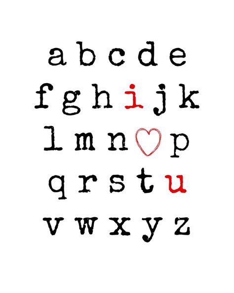 I Love You Alphabet Free Printable Valentines Day