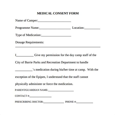 Medical Consent Form Word Template
