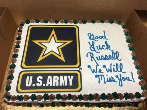 Polyglycerol, esters of fatty acids, flavouring colour, annatto. U.S. Army Going Away Cake - Mueller's Bakery | Deployment ...