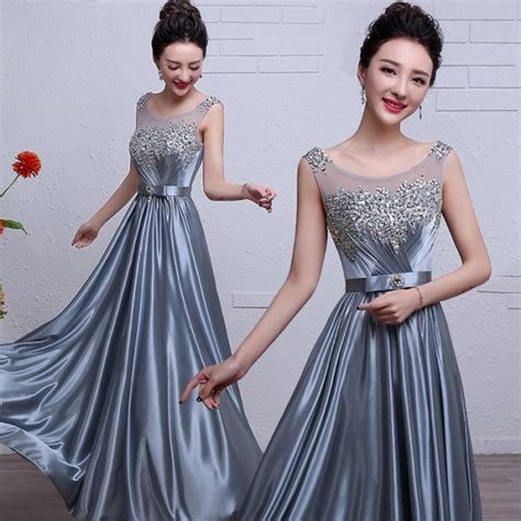 Satin is more than just a soft, shiny fabric often used for fancy dresses. Silver gray satin fabric lace rhinestones A line women's ...