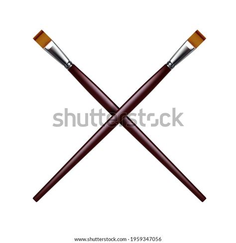 Crossed Paint Brushes Vector Illustration Stock Vector Royalty Free