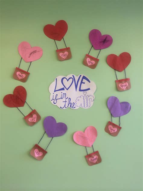 Our Love Is In The Air Bulletin Board Art Project For Valentines Day