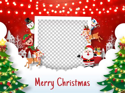 Merry Christmas And Happy New Year Christmas Postcard Of Photo Frame
