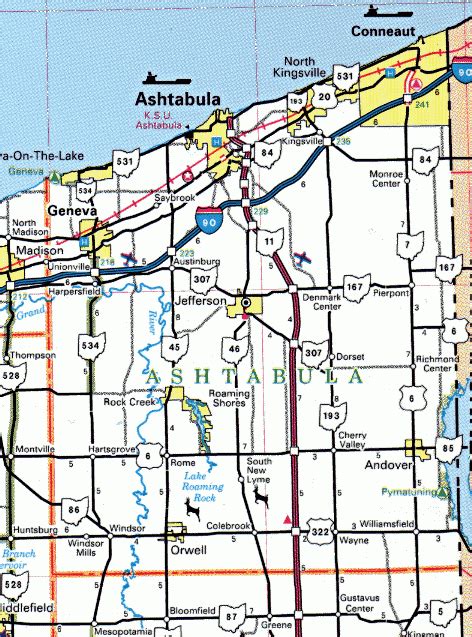 Map Of Ashtabula County Ohio Maps Of Ohio