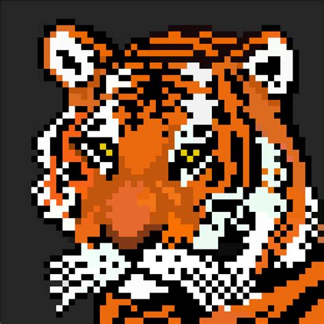 Tiger Pixel Art By Markiro