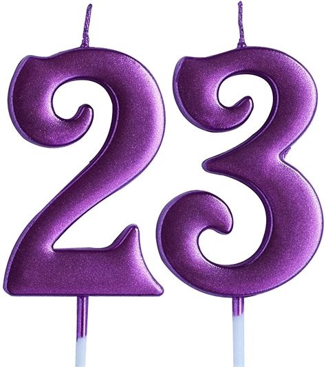 Pink 23rd Birthday Candle Number 23 Years Old Candles Cake Topper