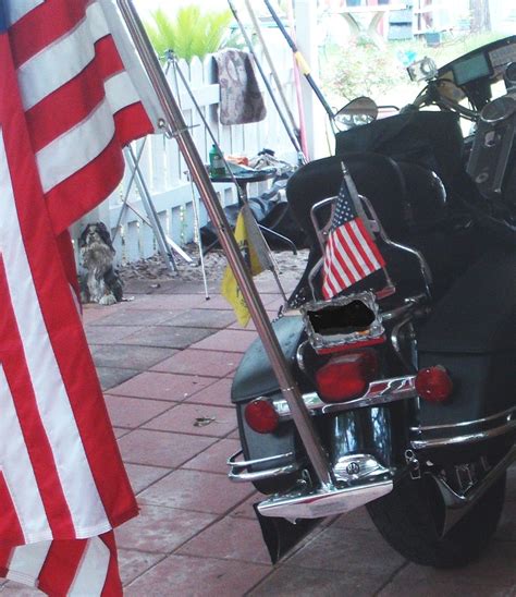 I have an idea of how i am going to mount one off of my spare tire carrier on the jeep but haven't i was told this is the flag the local fire departments run on the back of the fire trucks. Parade Flag Mount - Harley Davidson Forums