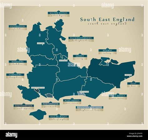South England Map Stock Vector Images Alamy