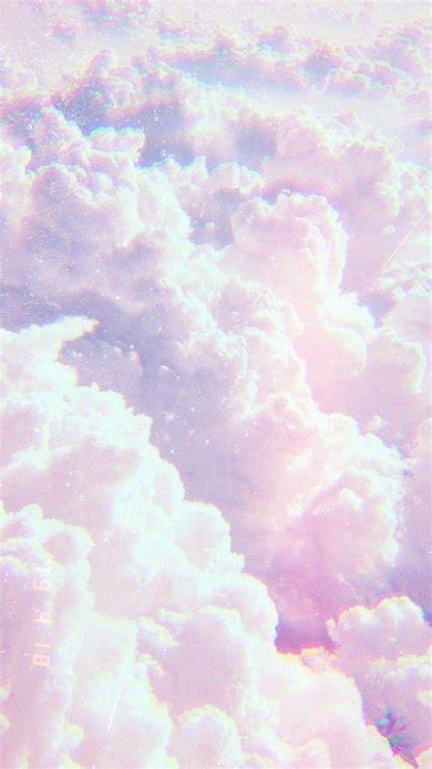 Aesthetic Pastel Purple Clouds Background Purple Bright Sky Art
