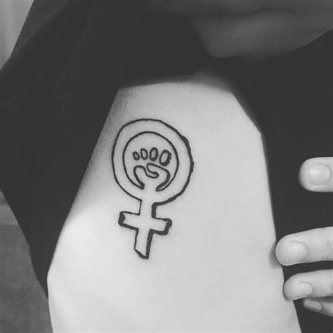 Feminist Power Tattoo Small Medium Side Tattoo Feminine Girly Liberal Power Tattoo